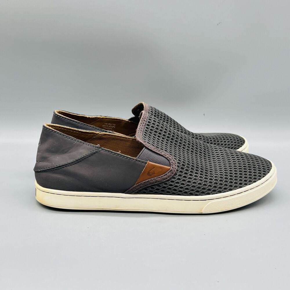 OluKai Shoes Womens 9 Gray Mesh Pehuea Slip On Walking Sneakers Comfort Casual